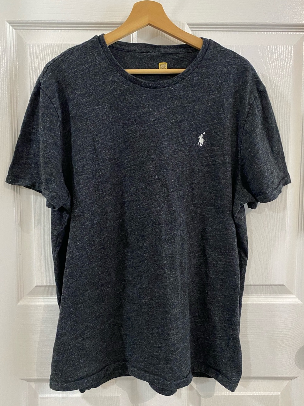 Polo Ralph Lauren‎ Mens XL T-Shirt Grey Heather Cotton White Pony